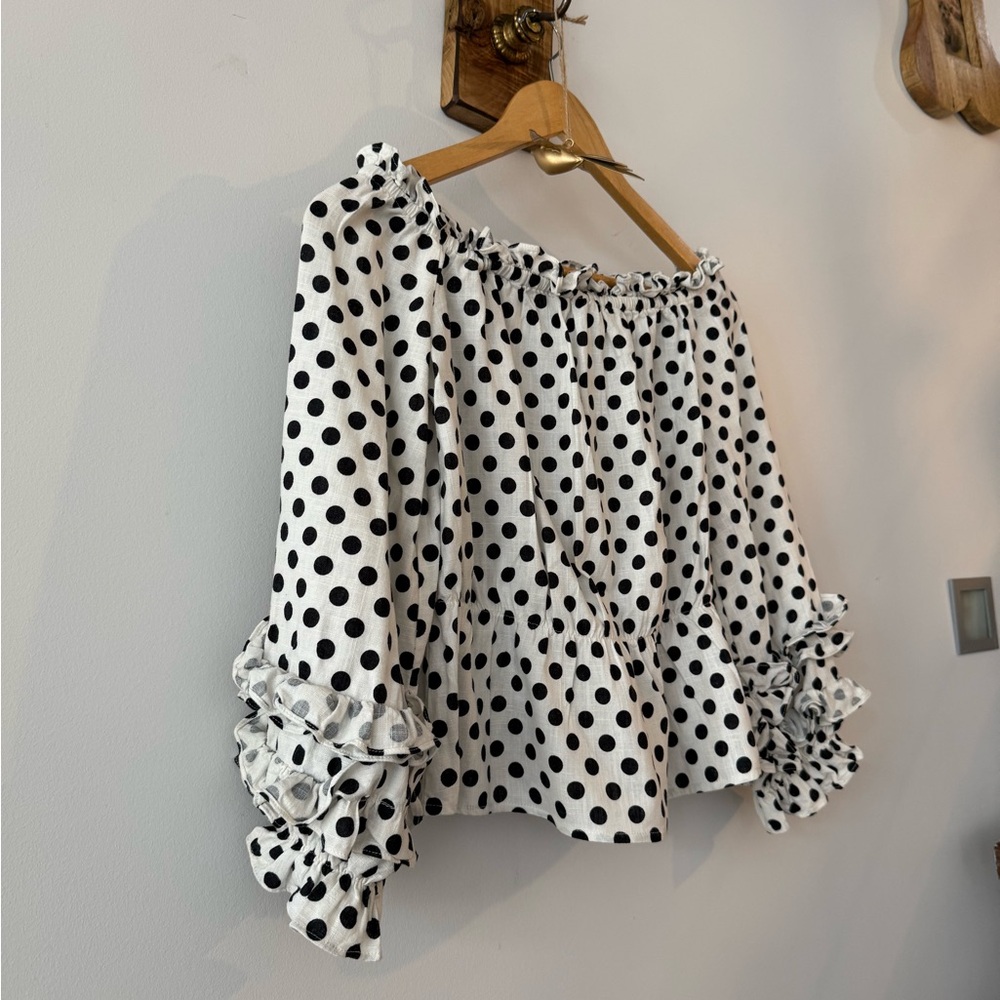 Polka Dot Off-Shoulder Women's Top/ S